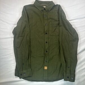 Dubinik Mens Flannel Shirt Green Heritage Warm Outdoor Thick Coldwear Sz Medium